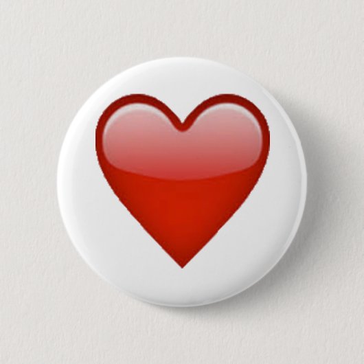 Red Heart - Emoji Ronde Button 5,7 Cm (Voorkant)