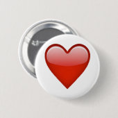 Red Heart - Emoji Ronde Button 5,7 Cm (Voorkant /achterkant)