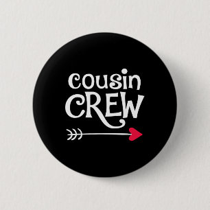 Red Heart en Arrow Cousin Crew Kinderen en Meisjes Ronde Button 5,7 Cm
