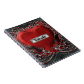 Red Heart en Rozen Gothic Glam - Aangepast op maat Notitieboek (Rechterzijde)
