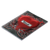 Red Heart en Rozen Gothic Glam - Aangepast op maat Notitieboek (Linkerzijde)