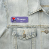 Red Heart en Stethoscoop Medical Paars  Naamplaatje (In situ)