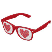 Red Heart Eyes Romantic Cute Valentijns Party Retro Zonnebril (Gekanteld)