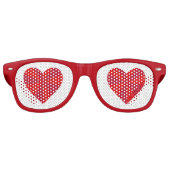 Red Heart Eyes Romantic Cute Valentijns Party Retro Zonnebril (Voorkant)