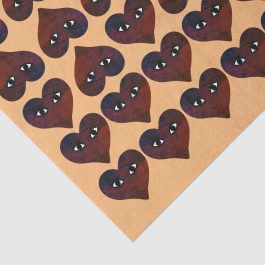 Red Heart Face Grunge Art Tissuepapier (Detail)