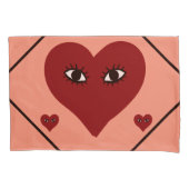 Red Heart Face Kussensloop (Voorkant)