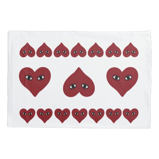 Red Heart Face Kussensloop (Achterkant)