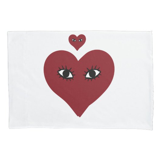 Red Heart Face Kussensloop (Voorkant)