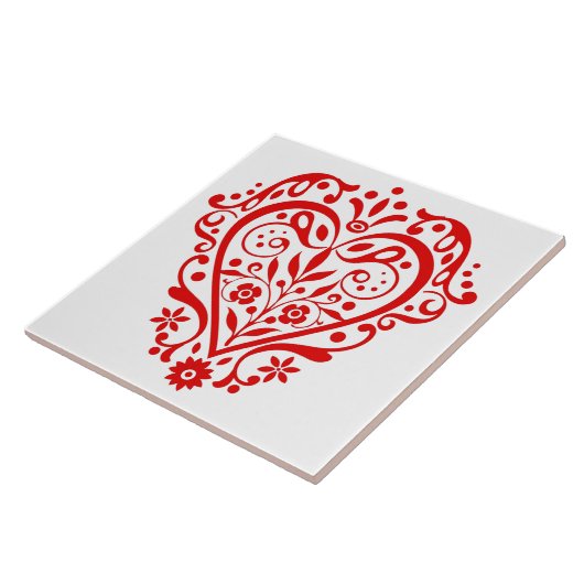 Red Heart Fancy grafisch ontwerp Tegeltje (Zijkant)