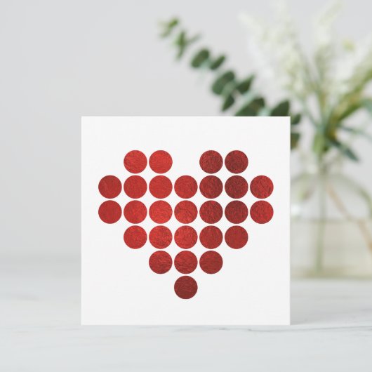 RED HEART FAUX GOLD FOIL STIPPEN VALENTIJNSDAG CAR FEESTDAGENKAART (Staand voorkant)