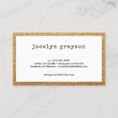 Red Heart Faux Gold Glitter Romance Auteur Visitekaartje (Achterkant)