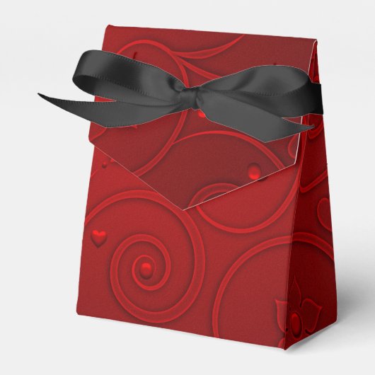Red Heart Favor Box Bedankdoosjes (Voorkant Zijde)