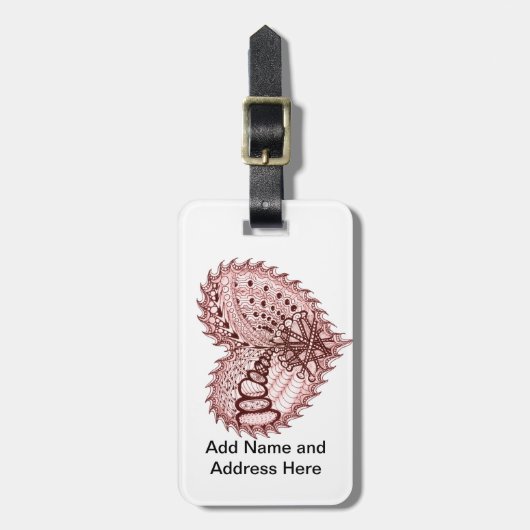 Red Heart Fire Doodle Bagagelabel (Voorkant verticaal)