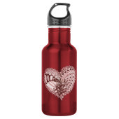 Red Heart Fire Doodle Waterfles (Voorkant)
