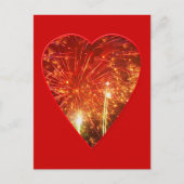 Red Heart Fireworks Briefkaart (Voorkant)