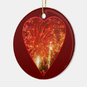 Red Heart Fireworks Keramisch Ornament (Links)