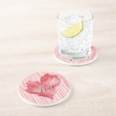 Red Heart Flame Love Zandsteen Onderzetter (Zijkant)