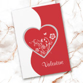 Red Heart Flower Valentijn Card Feestdagen Kaart