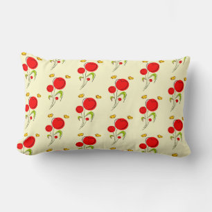 Red Heart Flowers en Yellow Butterflies Pattern Kussen