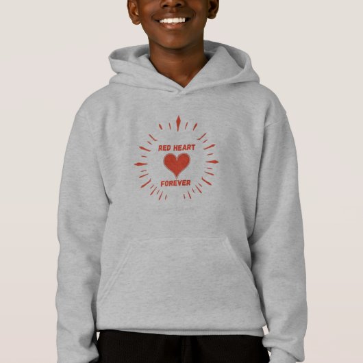 Red Heart Forever Logo Hoodie  (Voorkant)