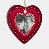 Red Heart Foto gepersonaliseerd versieringsmiddel Keramisch Ornament (Rechts)