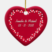 Red Heart Foto gepersonaliseerd versieringsmiddel Keramisch Ornament (Achterkant)