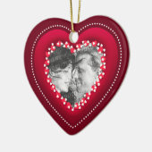 Red Heart Foto gepersonaliseerd versieringsmiddel Keramisch Ornament (Links)