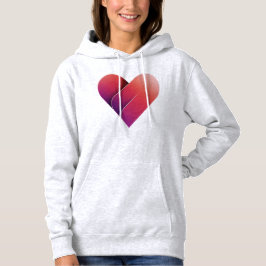 Red Heart Front Design voor dames Hoodie