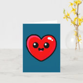 Red Heart Funny Cute Design For Men Women Husband  Kaart (Gele Bloem)