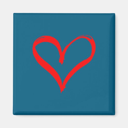 Red Heart Funny Cute Design For Men Women Husband  Magneet (Voorkant)