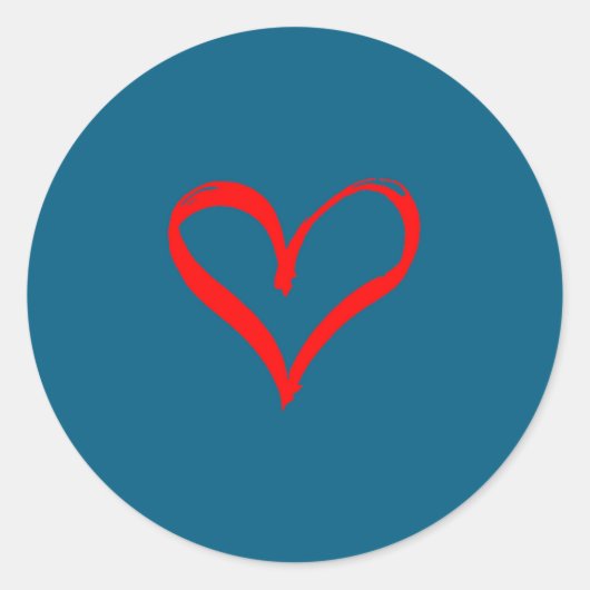 Red Heart Funny Cute Design For Men Women Husband  Ronde Sticker (Voorkant)