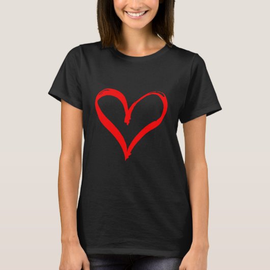 Red Heart Funny Cute Design For Men Women Husband  T-shirt (Voorkant)