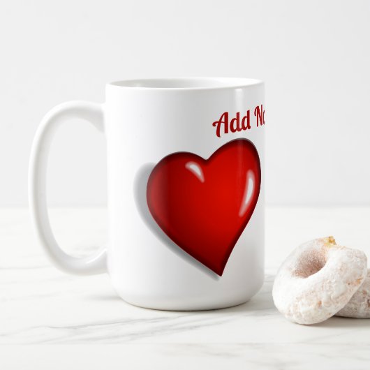 Red Heart gepersonaliseerd Koffiemok (Met donut)