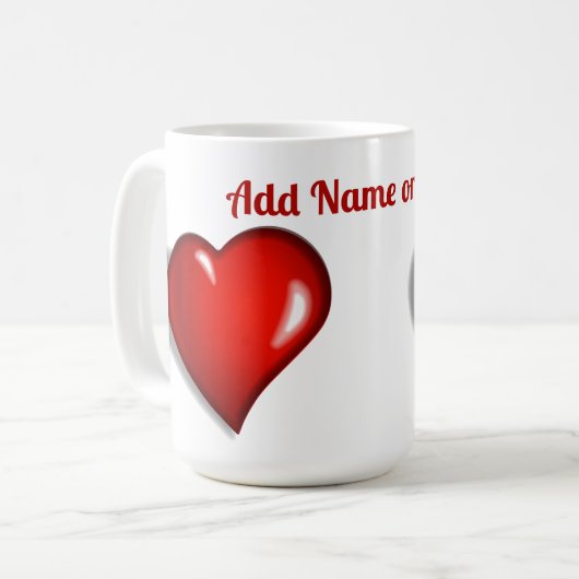 Red Heart gepersonaliseerd Koffiemok (Voorkant links)
