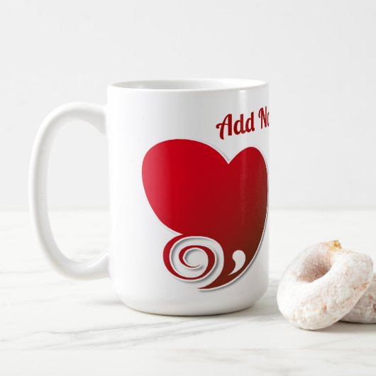Red Heart gepersonaliseerd Koffiemok (Met donut)