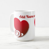 Red Heart gepersonaliseerd Koffiemok (Voorkant links)