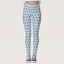 Red Heart Girly Fun Ballon Light Blue Leggings