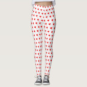 Red Heart Girly Fun Chic Balloon White Leggings (Voorkant)