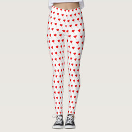 Red Heart Girly Fun Chic Balloon White Leggings