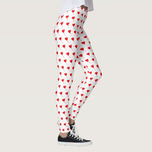 Red Heart Girly Fun Chic Balloon White Leggings (Rechts)