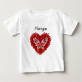 Red heart glitter butterfly (Voorkant)