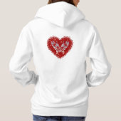 Red heart glitter butterfly hoodie (Achterkant)