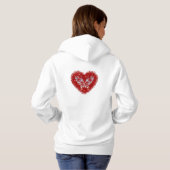 Red heart glitter butterfly hoodie (Achterkant volledig)