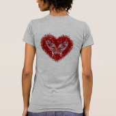 Red heart glitter butterfly t-shirt (Achterkant)