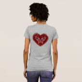 Red heart glitter butterfly t-shirt (Achterkant volledig)