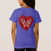 Red heart glitter butterfly t-shirt (Achterkant)