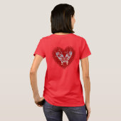Red heart glitter butterfly t-shirt (Achterkant volledig)