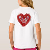 Red heart glitter butterfly t-shirt (Achterkant)
