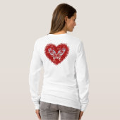 Red heart glitter butterfly t-shirt (Achterkant volledig)