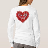 Red heart glitter butterfly t-shirt (Achterkant)